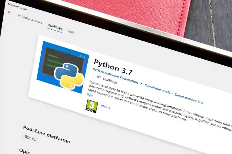 Python je sada dostupan direktno kroz Microsoft Store