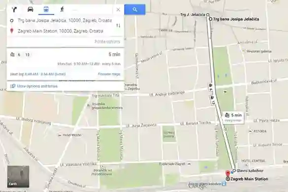 U Zagrebu su od sada u Google kartama dostupne upute za javni prijevoz