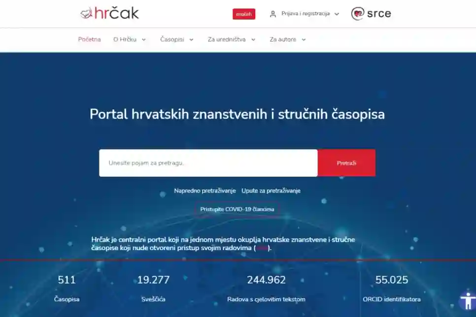 Portal hrvatskih znanstvenih i stručnih časopisa - Hrčak ima novo javno sučelje