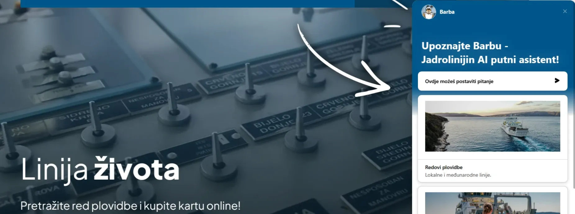 Jadrolinija predstavila AI chatbot Barba