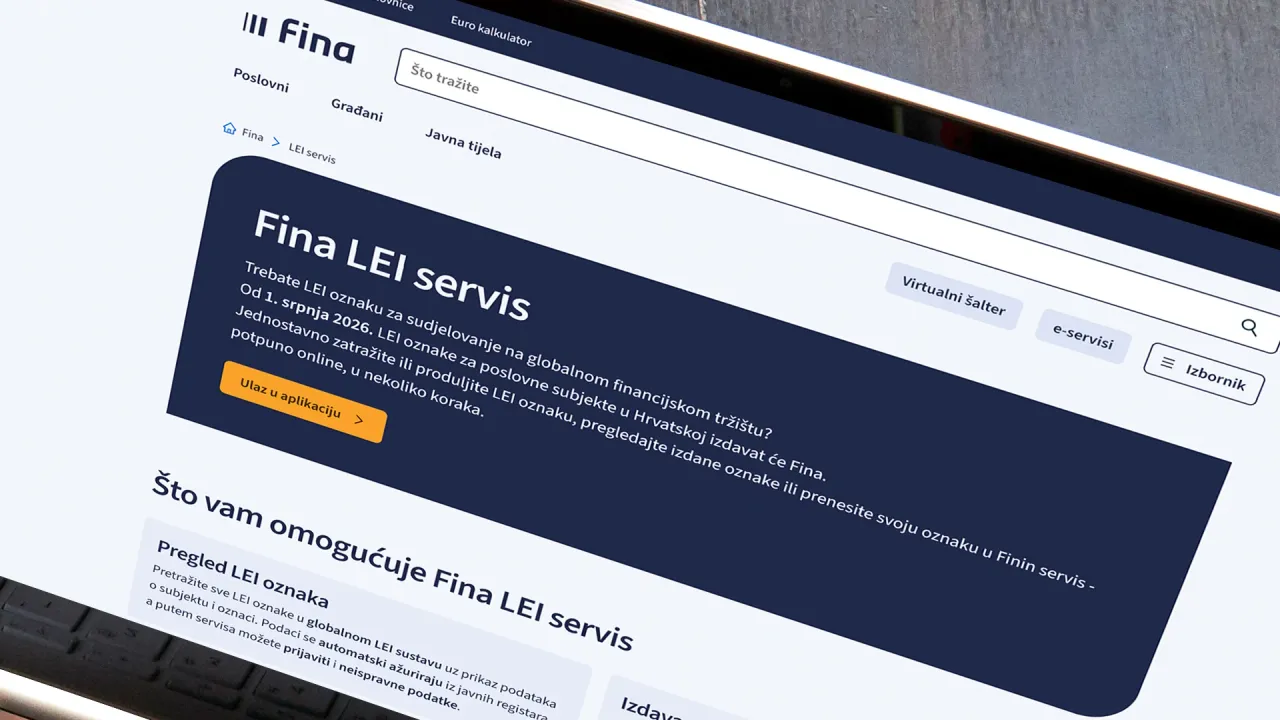 Fina preuzima izdavanje LEI oznaka i uvodi novi digitalni servis za njihovo održavanje