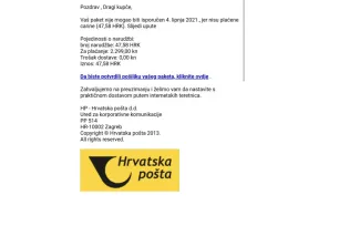 Novi pokušaji prevare putem e-mail obavijesti