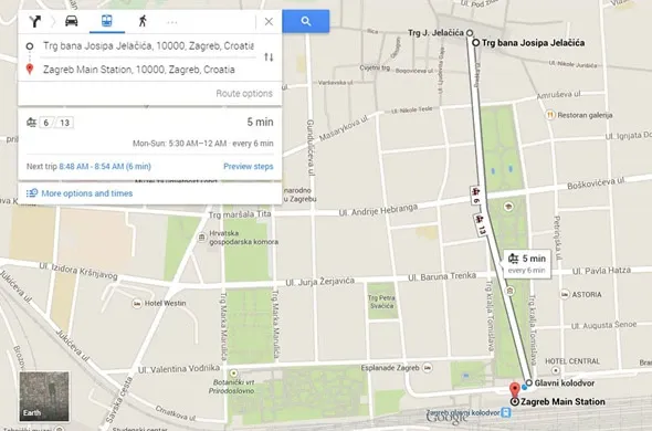 U Zagrebu su od sada u Google kartama dostupne upute za javni prijevoz