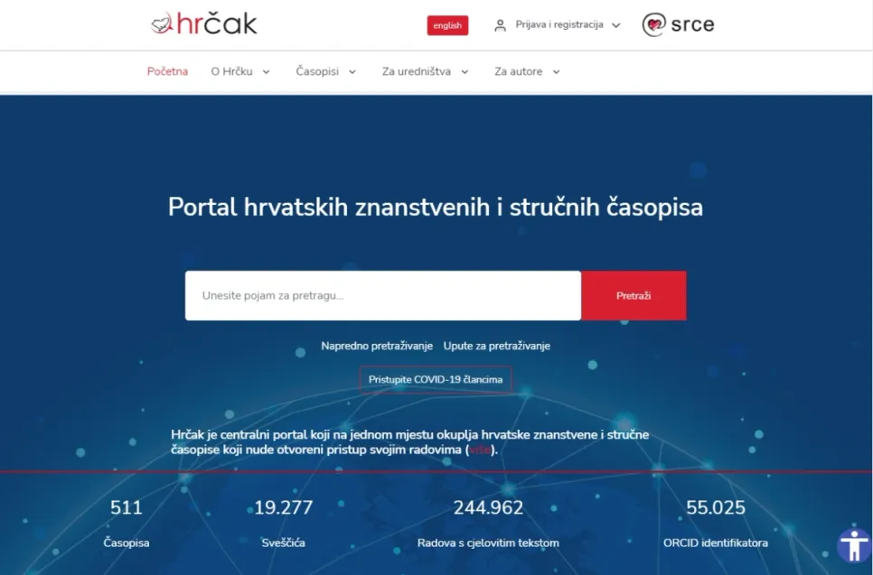 Portal hrvatskih znanstvenih i stručnih časopisa - Hrčak ima novo javno sučelje