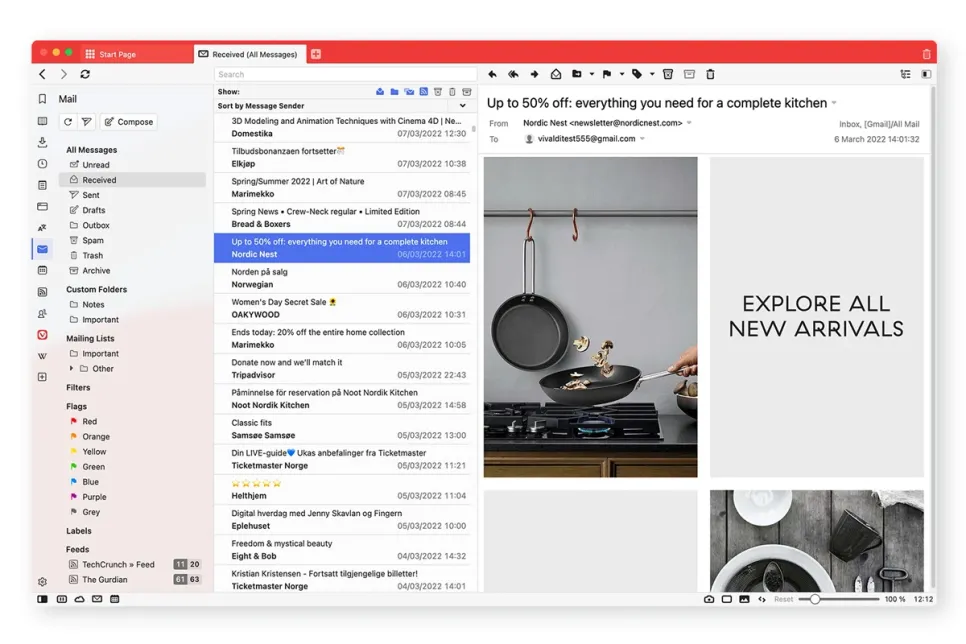Vivaldi u svoj preglednik uveo ugrađeni e-mail klijent